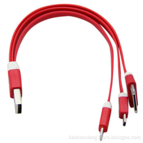 Flat 3-in-1 USB Data Cables for Smart Phone